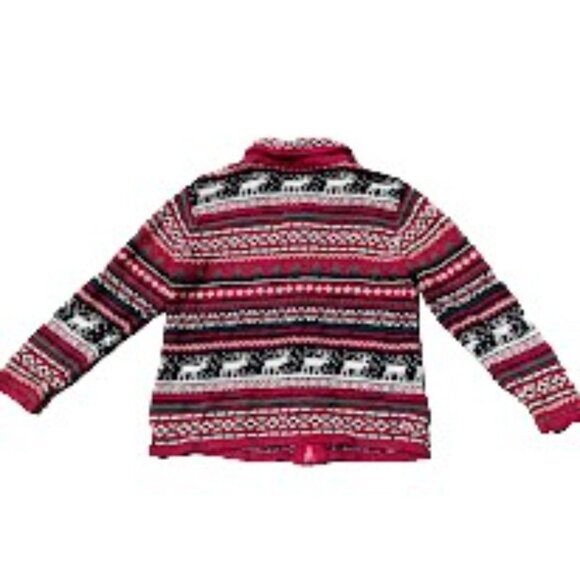 Vintage Tiara International Heavy Knit Red Full Zip Christmas Cardigan Sweater - Picture 2 of 4